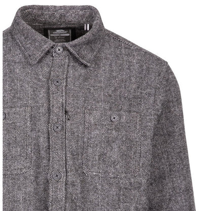 Grey - Side - Trespass Mens Plain Collared Shirt