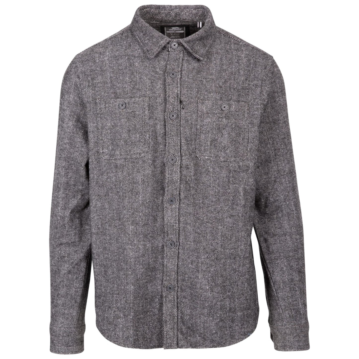 Grey - Front - Trespass Mens Plain Collared Shirt