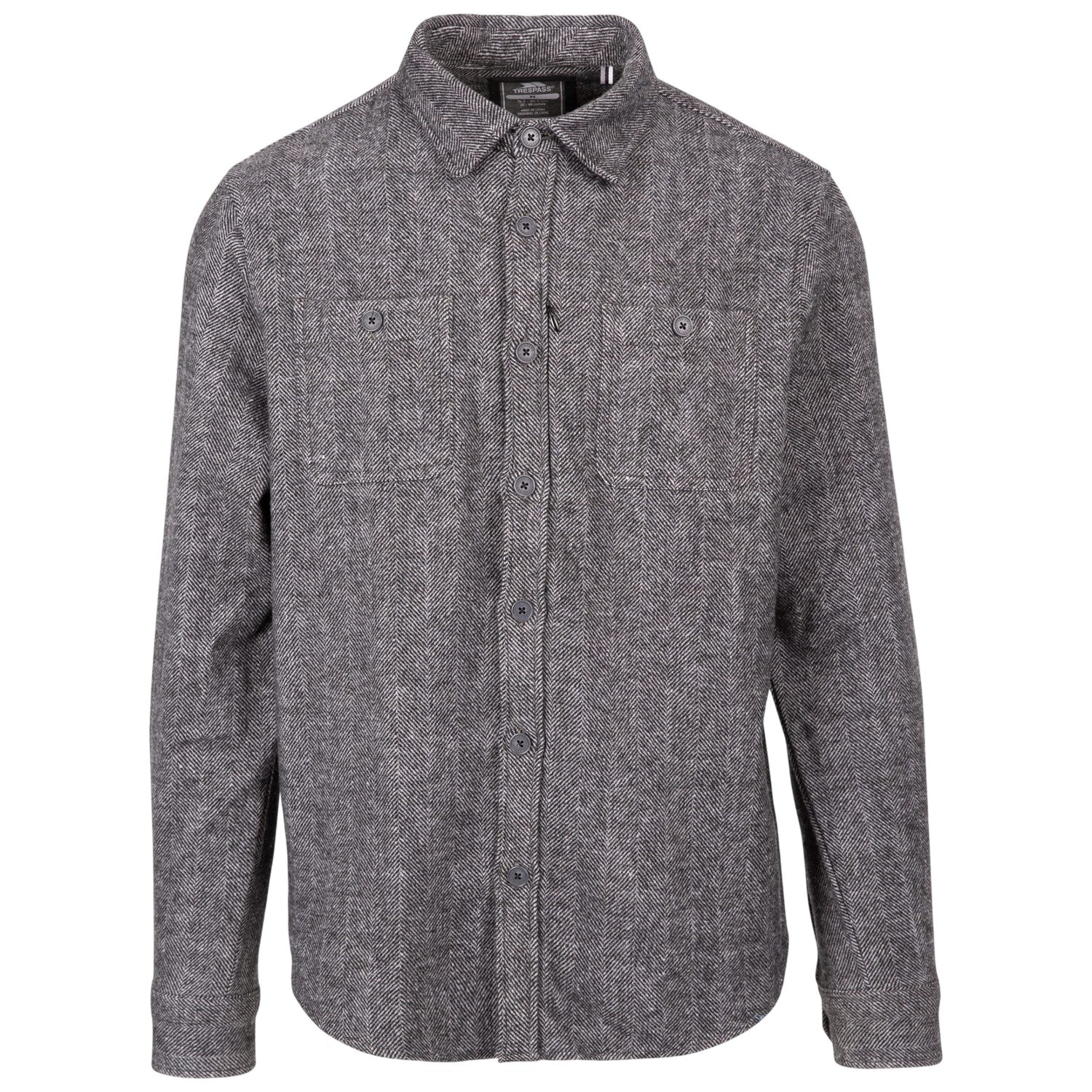 Grey - Front - Trespass Mens Plain Collared Shirt