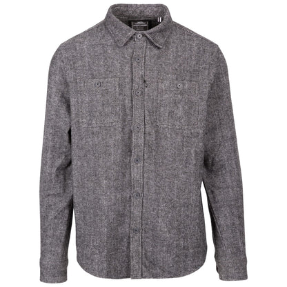 Grey - Front - Trespass Mens Plain Collared Shirt