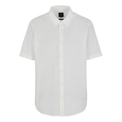 Off White - Front - Armani Exchange Mens Point Collar Regular Shirt