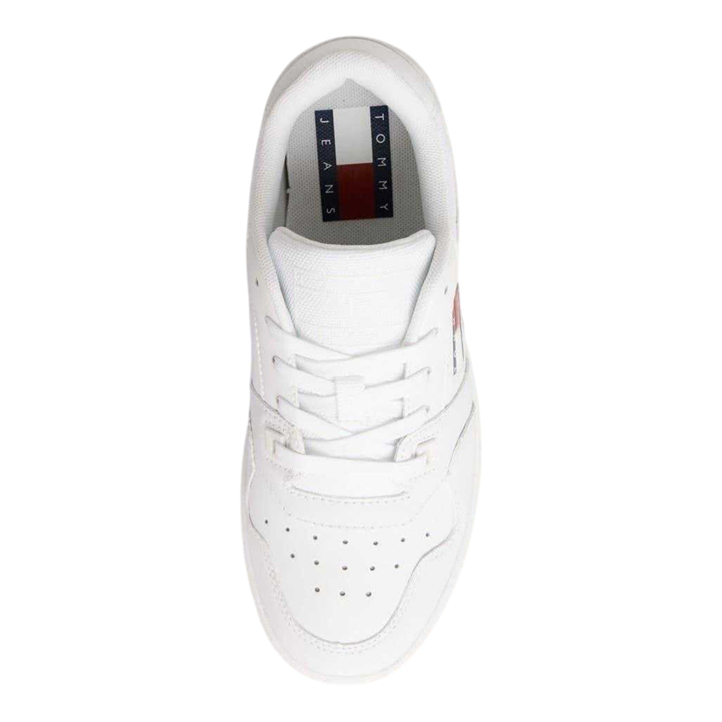 White - Lifestyle - Tommy Jeans Womens-Ladies Retro Leather Basketball Trainers