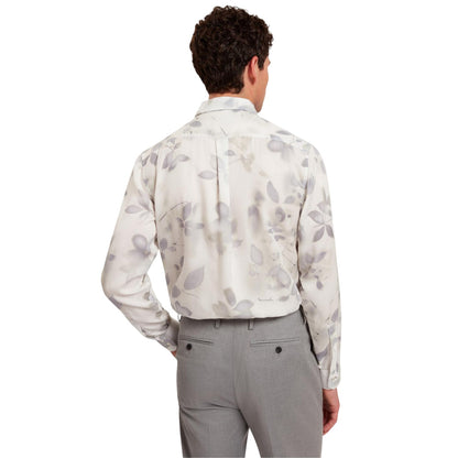 White - Back - Ted Baker Mens Leaf Print Regular Shirt