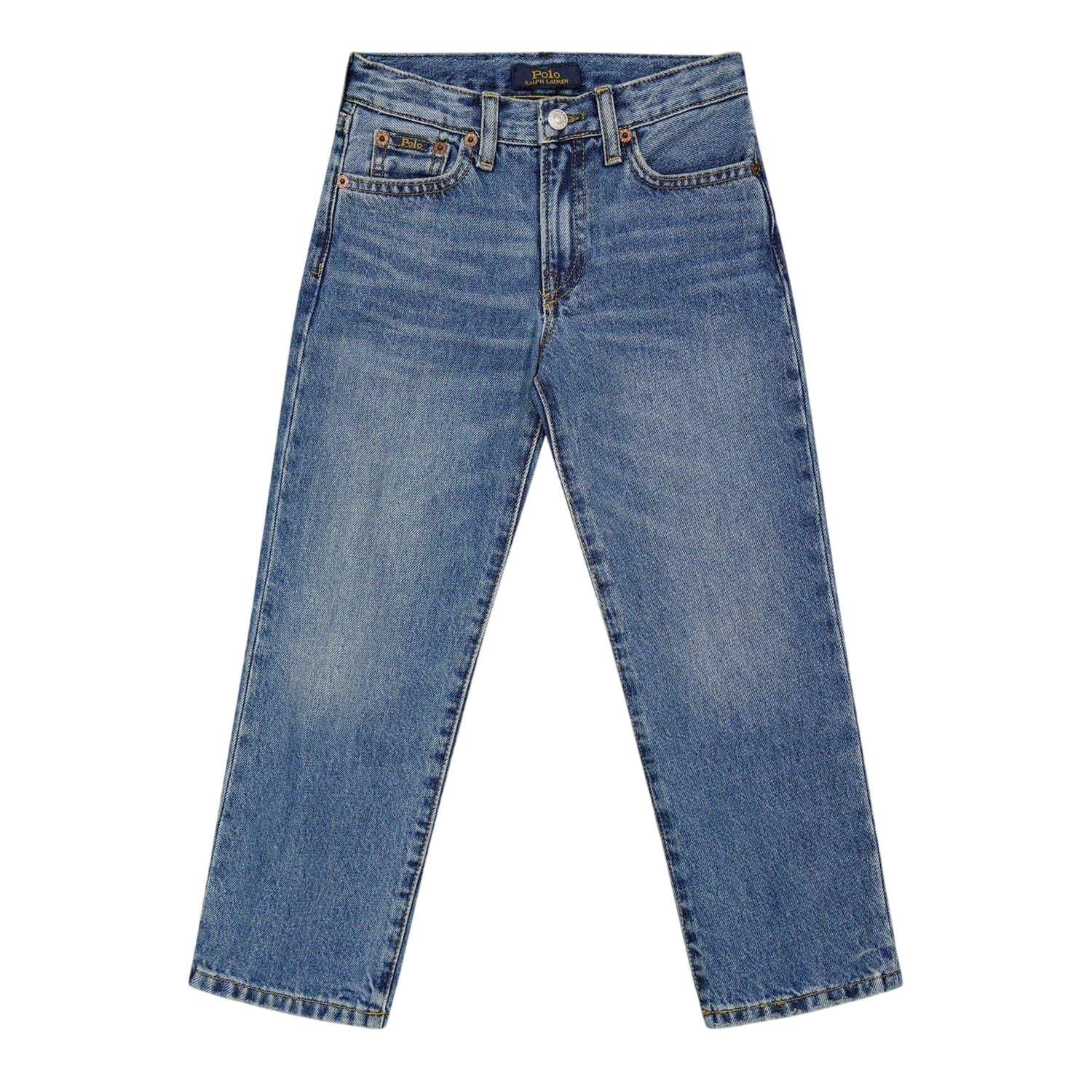 Blue - Front - Ralph Lauren Childrens-Kids Denim 5 Pockets Relaxed Fit Jeans