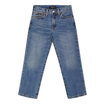Blue - Front - Ralph Lauren Childrens-Kids Denim 5 Pockets Relaxed Fit Jeans
