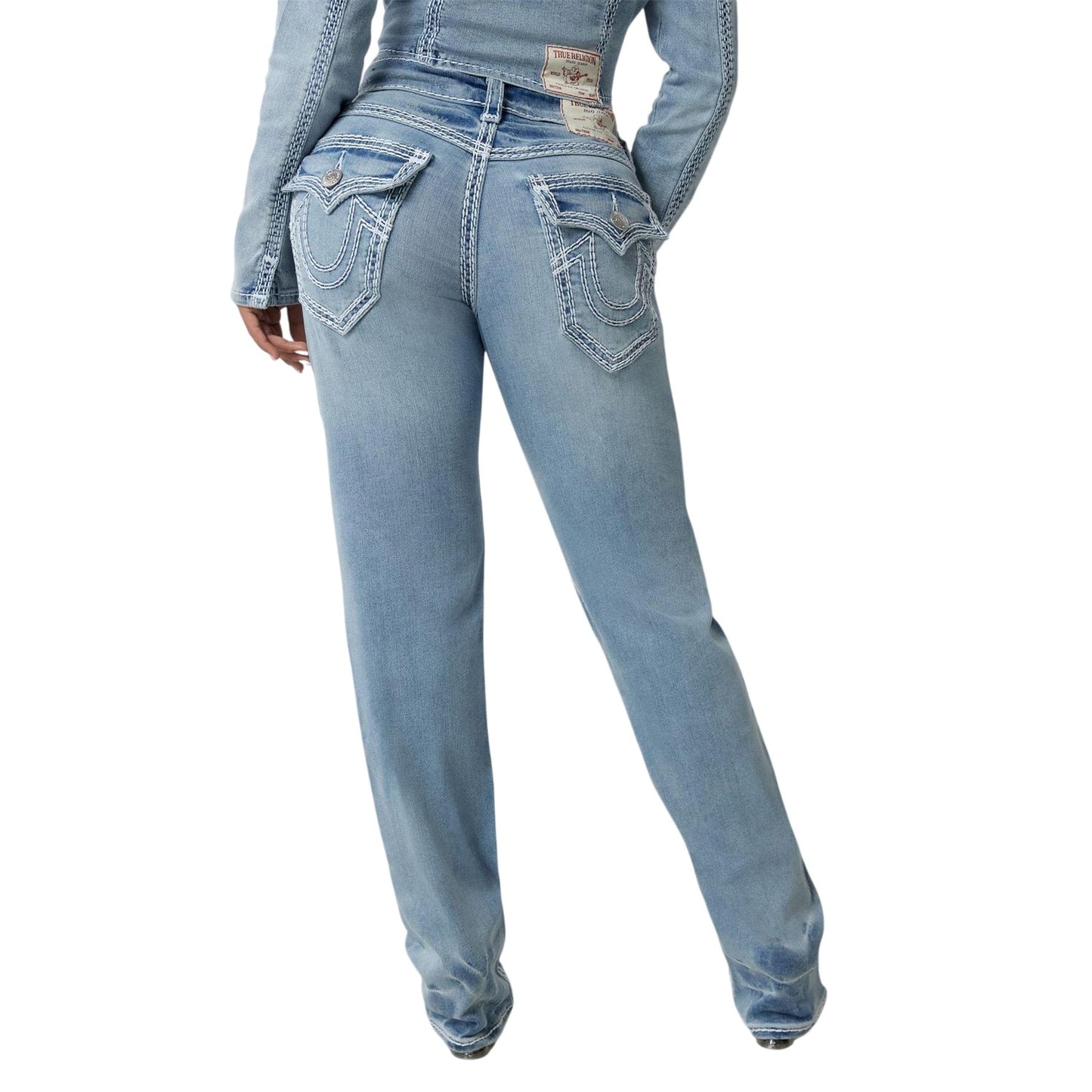 Horizon - Back - True Religion Womens-Ladies Ricki Rlxd Denim Relaxed Fit Jeans
