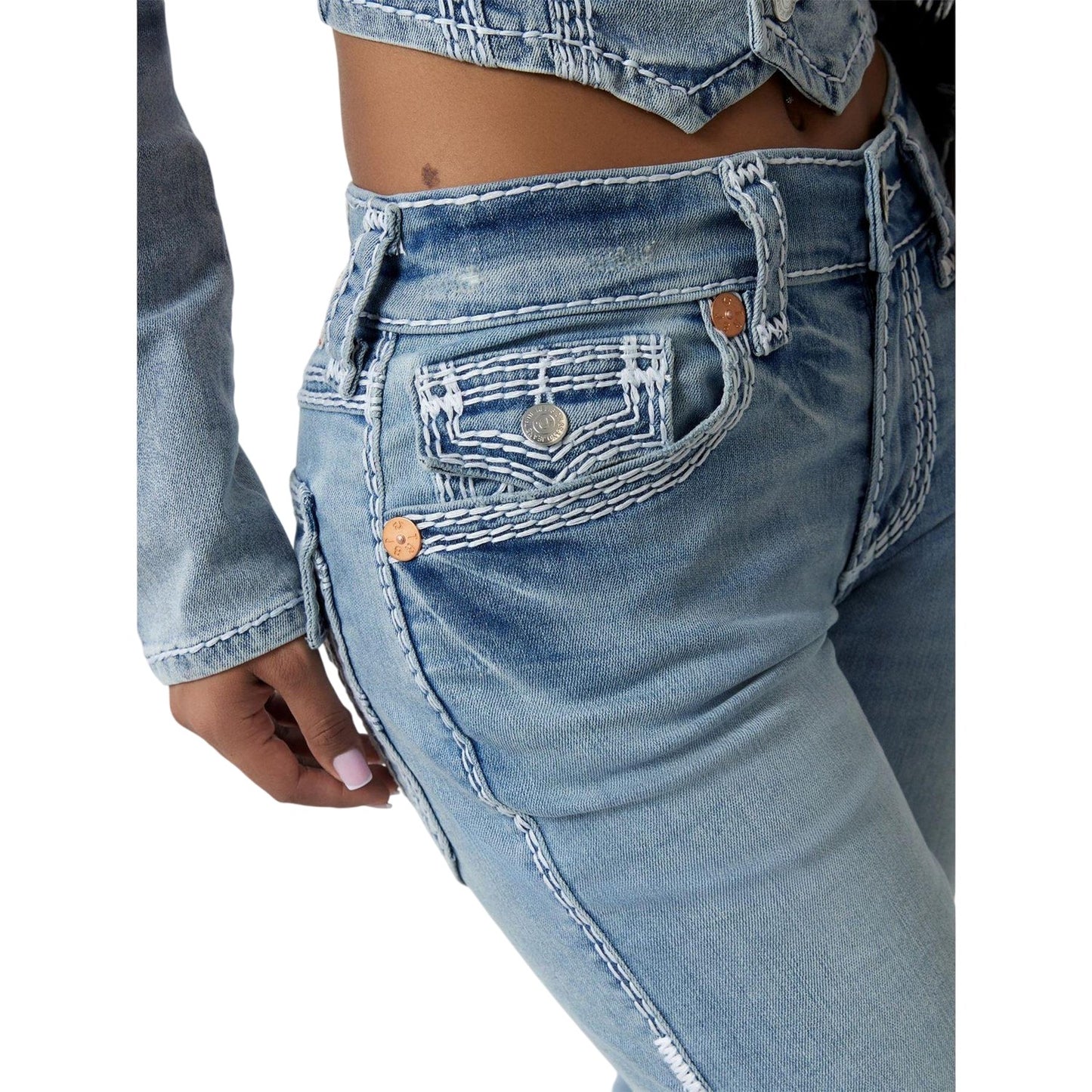 Horizon - Side - True Religion Womens-Ladies Ricki Rlxd Denim Relaxed Fit Jeans