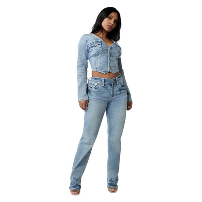 Horizon - Lifestyle - True Religion Womens-Ladies Ricki Rlxd Denim Relaxed Fit Jeans