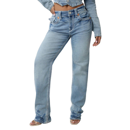 Horizon - Front - True Religion Womens-Ladies Ricki Rlxd Denim Relaxed Fit Jeans