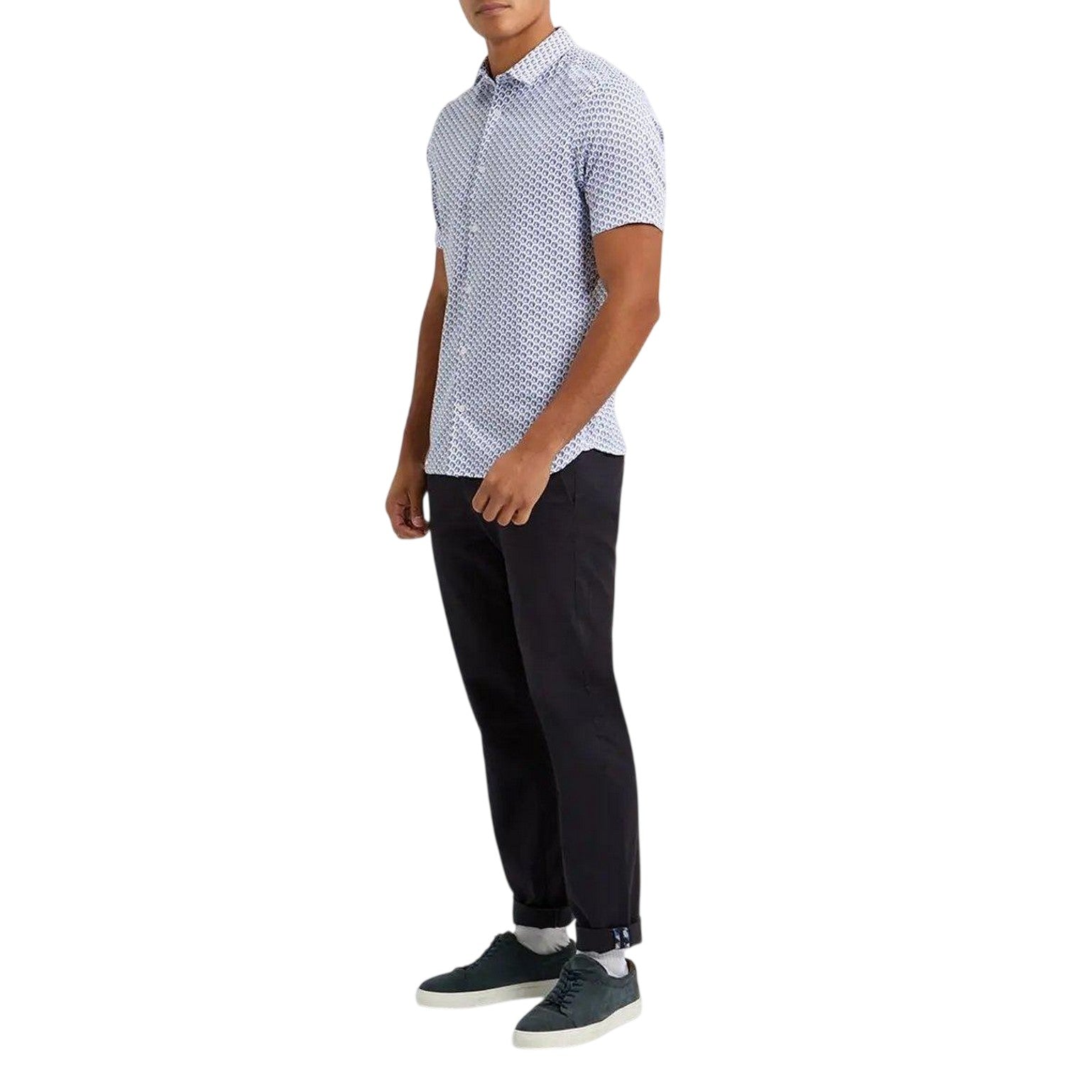 Blue - Lifestyle - Ted Baker Mens Geometric Regular Shirt