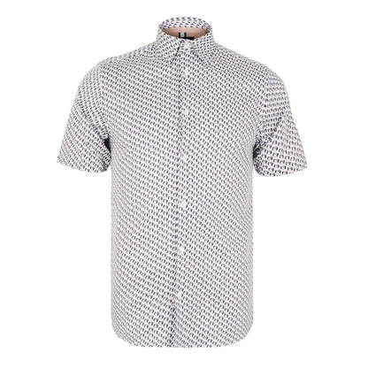 Taupe - Front - Ted Baker Mens Geometric Regular Shirt