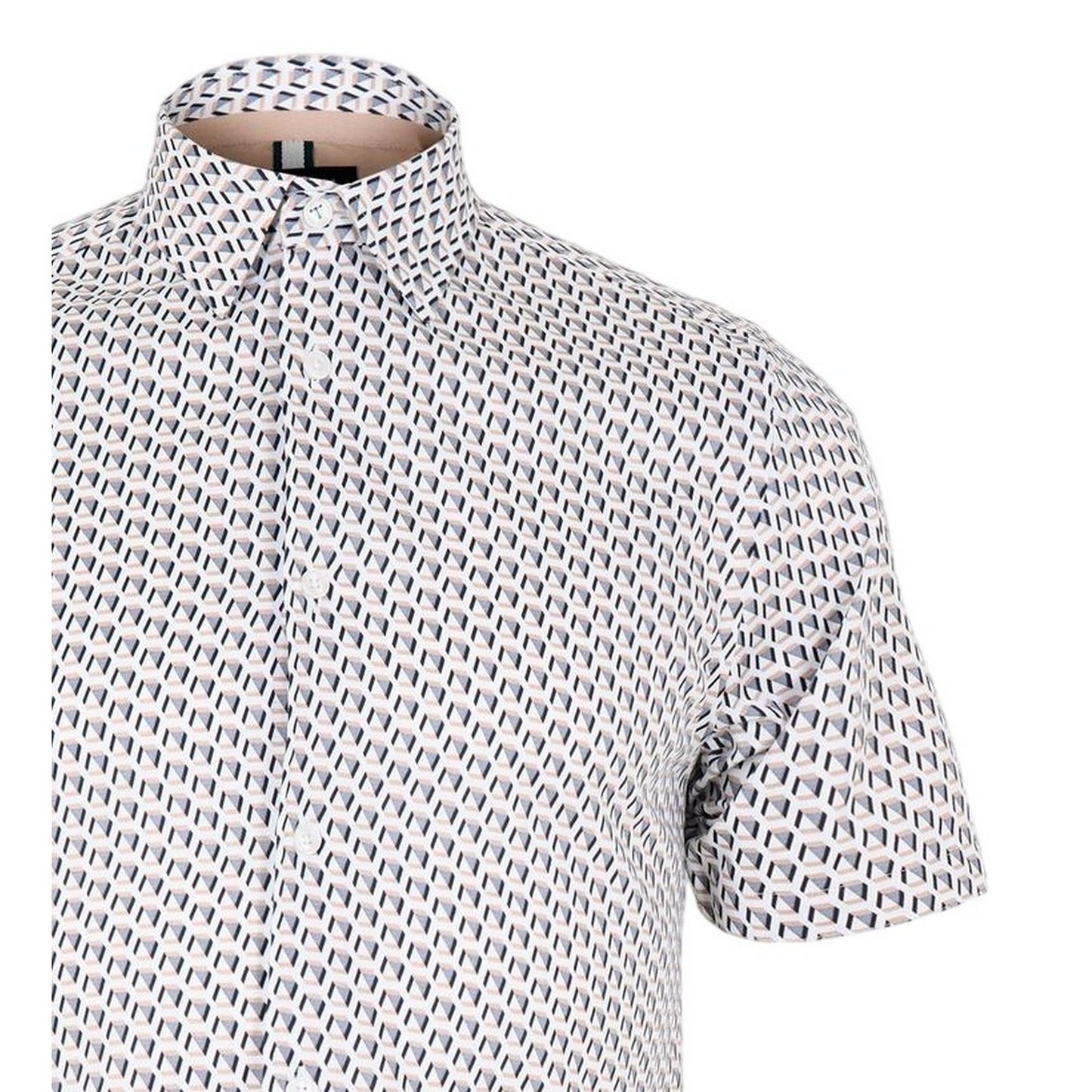 Taupe - Back - Ted Baker Mens Geometric Regular Shirt