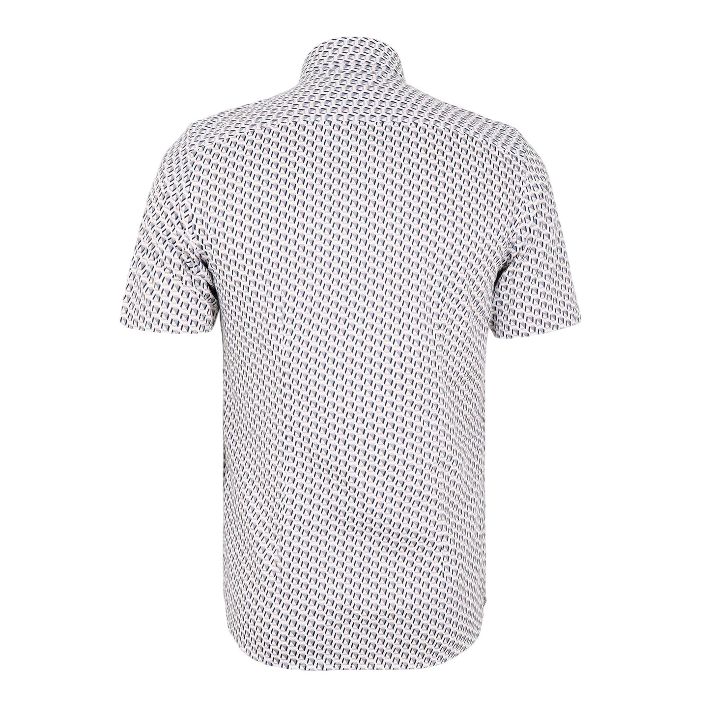 Taupe - Side - Ted Baker Mens Geometric Regular Shirt