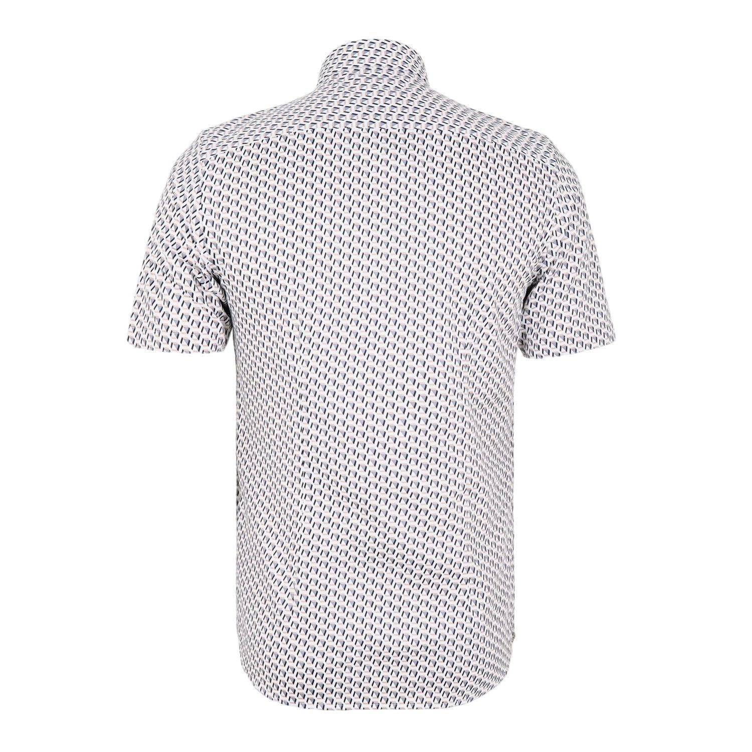 Taupe - Side - Ted Baker Mens Geometric Regular Shirt