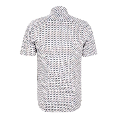 Taupe - Side - Ted Baker Mens Geometric Regular Shirt
