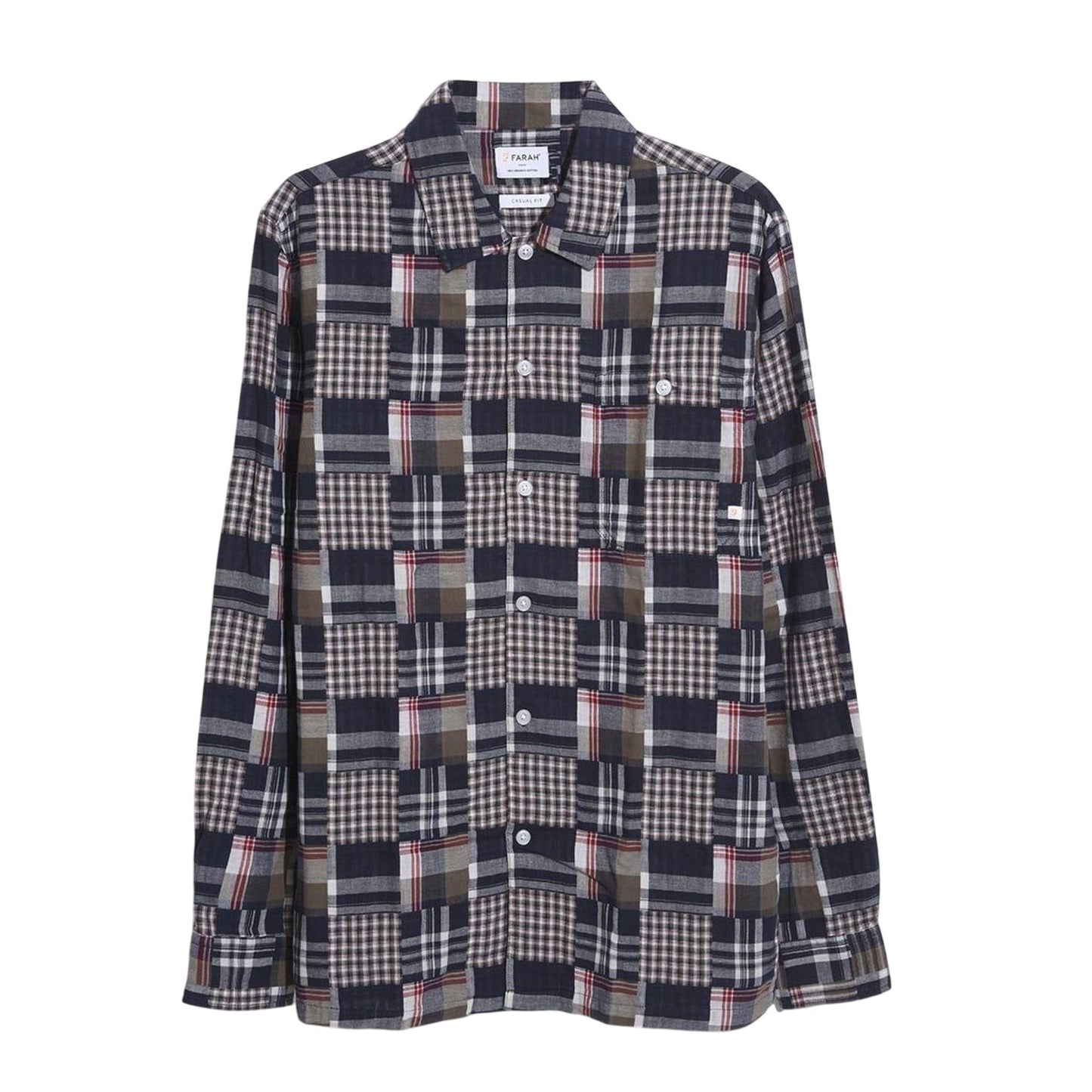 True Navy - Front - Farah Mens Regular Shirt