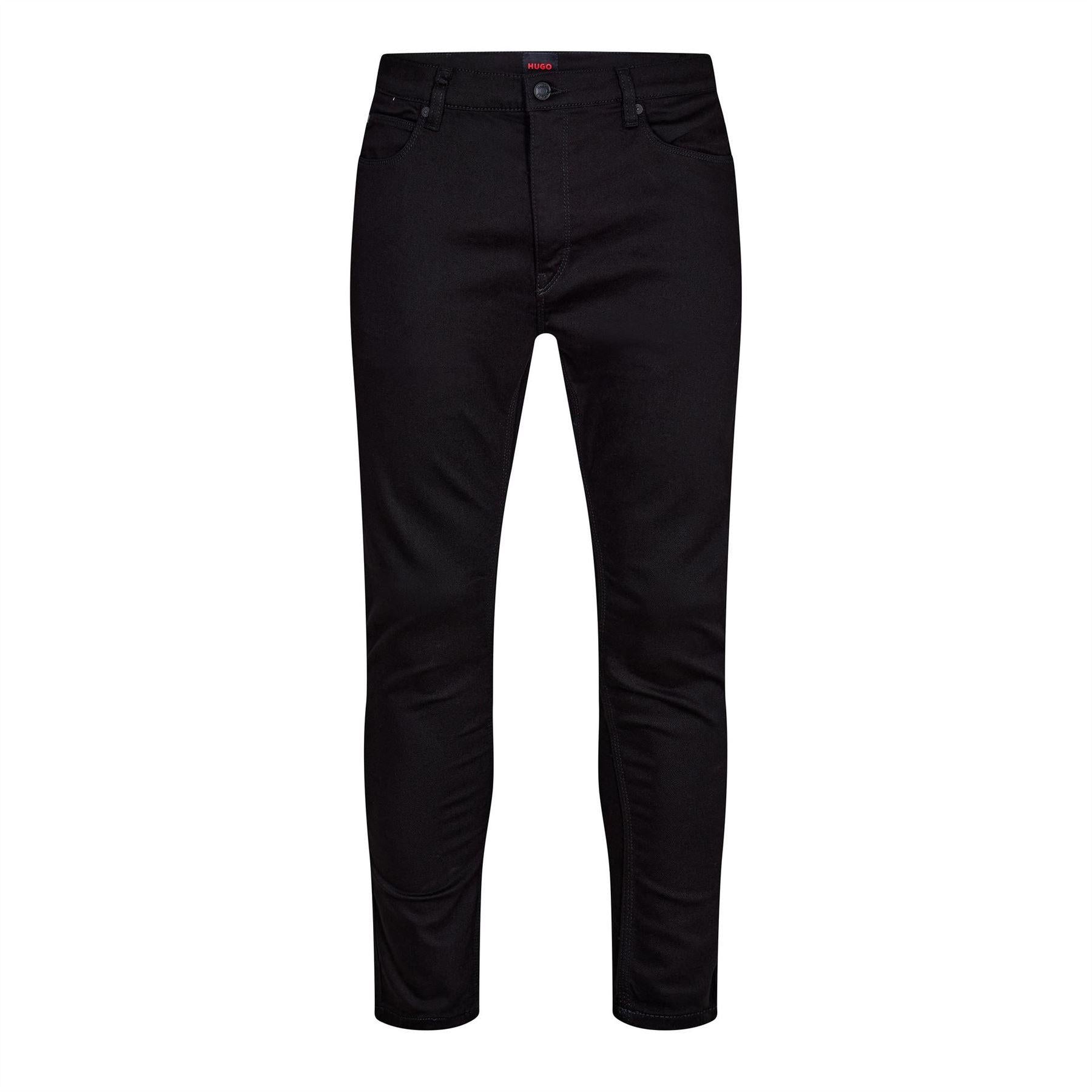 Black - Front - Hugo Mens 734 Denim Plain Jeans