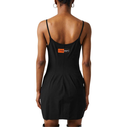 Black - Back - Heron Preston Womens-Ladies Scoop Neck Spaghetti Strap Slip Dress