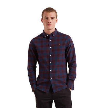 Burgundy - Side - Farah Mens Kennett Regular Shirt
