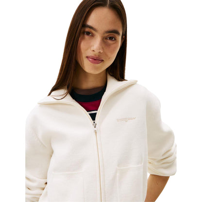 Antique White - Lifestyle - Tommy Jeans Womens-Ladies Cropped Cardigan