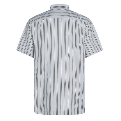 Breezy Blue - Back - Tommy Hilfiger Mens Striped Regular Short-Sleeved Shirt