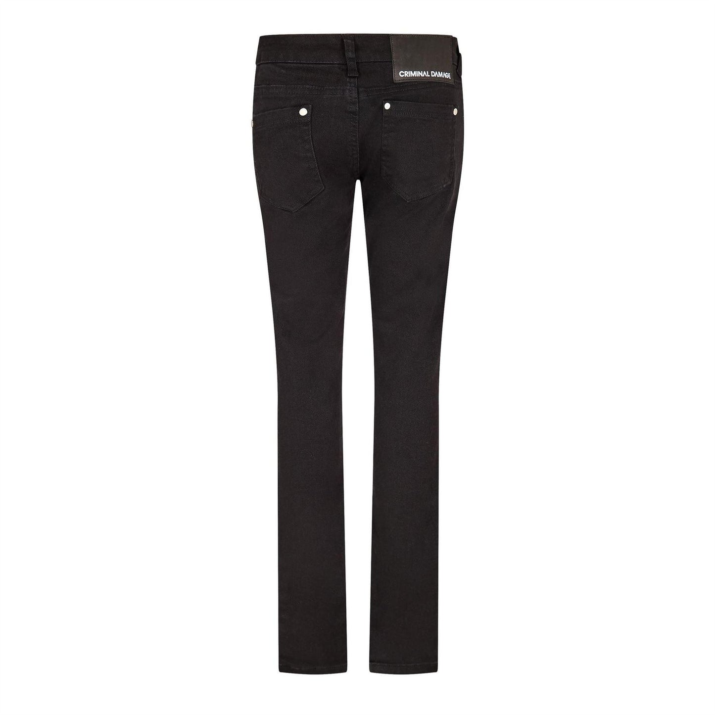 Black - Back - Criminal Damage Mens Denim Ripped Skinny Jeans