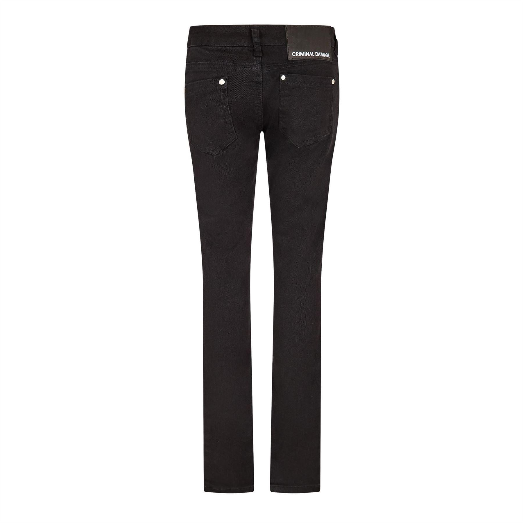 Black - Back - Criminal Damage Mens Denim Ripped Skinny Jeans