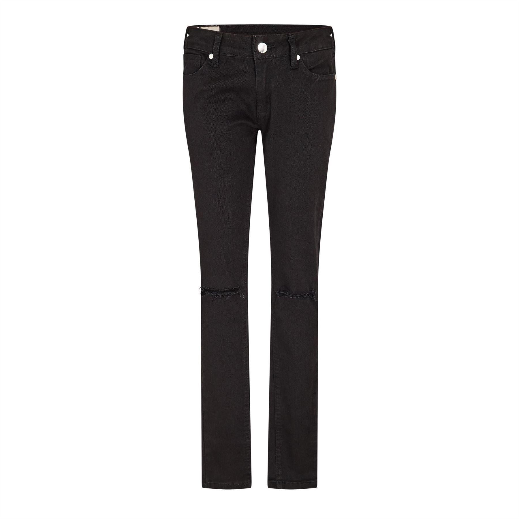 Black - Front - Criminal Damage Mens Denim Ripped Skinny Jeans