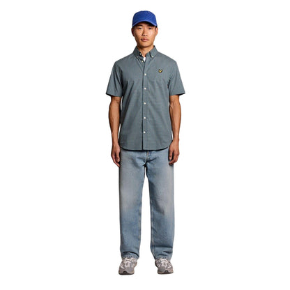Jeans Blue - Pack Shot - Lyle & Scott Mens Checked Shirt