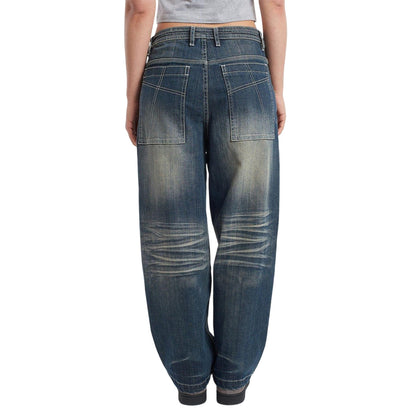 Blue - Back - The Ragged Priest Unisex Adult Rag Bleacher Big Denim Baggy Jeans