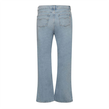 Blue - Back - Replay Womens-Ladies Logo Flared Jeans