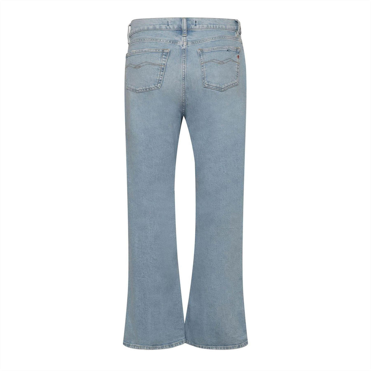 Blue - Back - Replay Womens-Ladies Logo Flared Jeans
