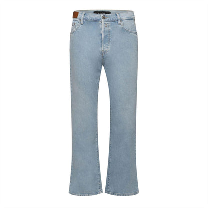 Blue - Front - Replay Womens-Ladies Logo Flared Jeans