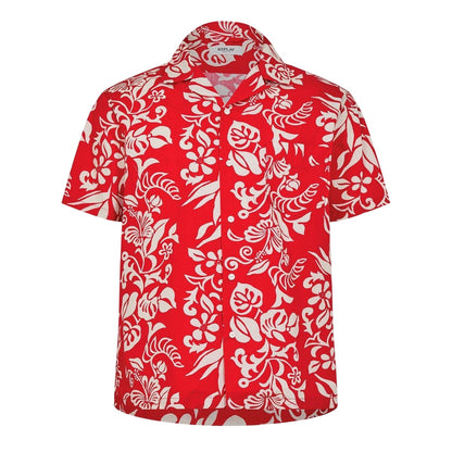 Red Print - Front - Replay Mens Hawaiian Short-Sleeved Shirt