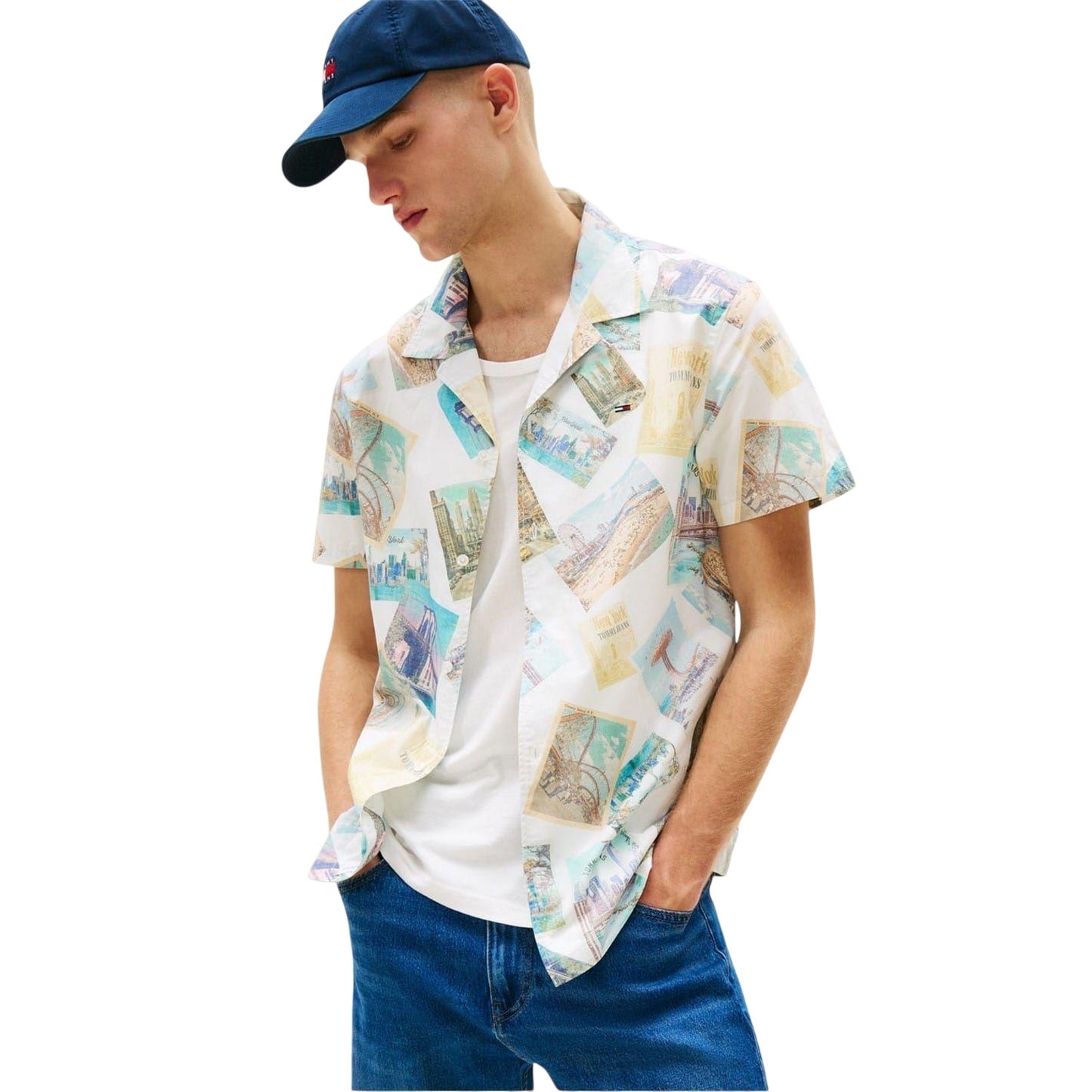 Ecru - Side - Tommy Jeans Mens Regular Shirt
