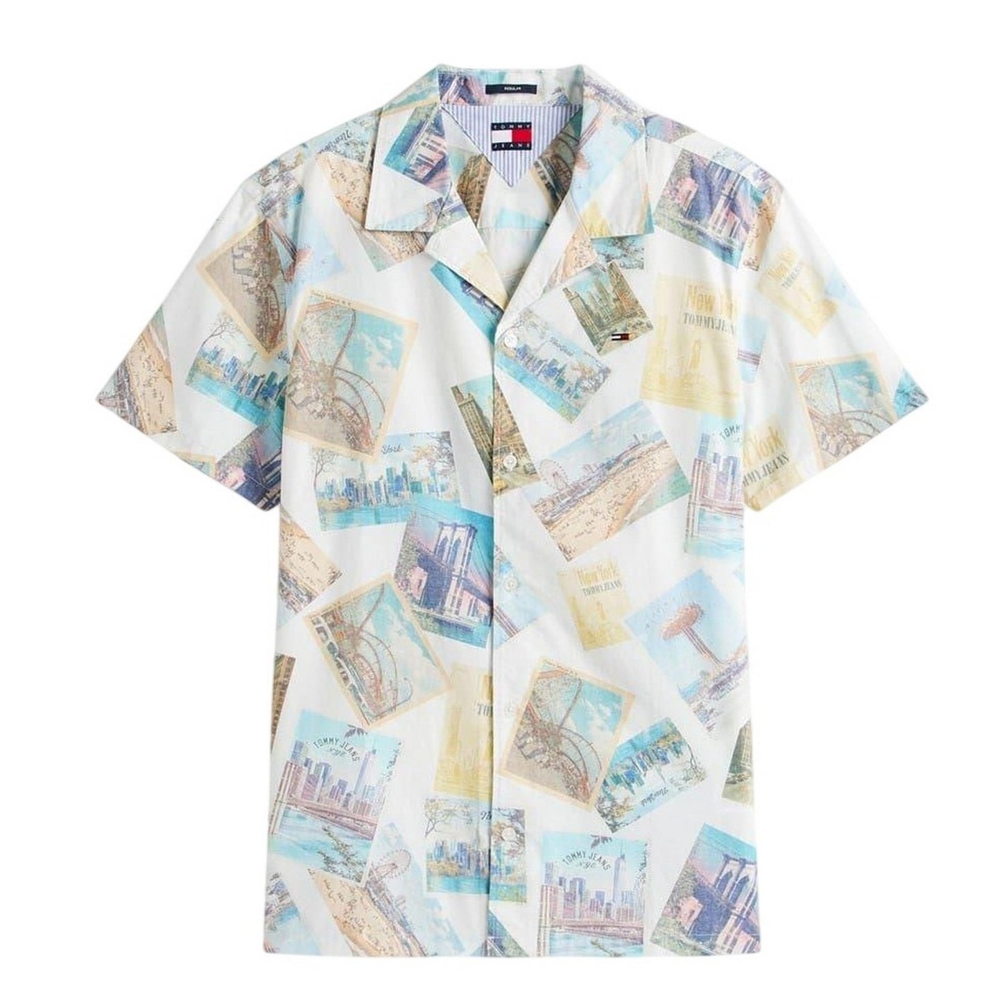 Ecru - Front - Tommy Jeans Mens Regular Shirt