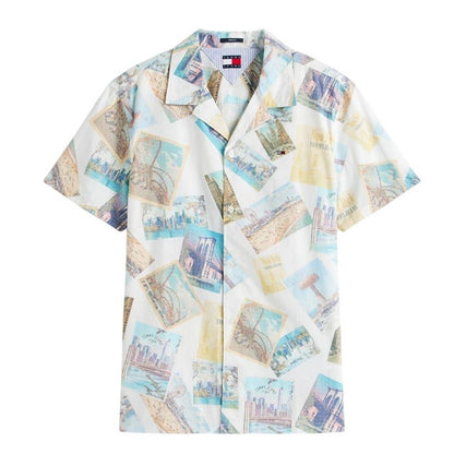 Ecru - Front - Tommy Jeans Mens Regular Shirt