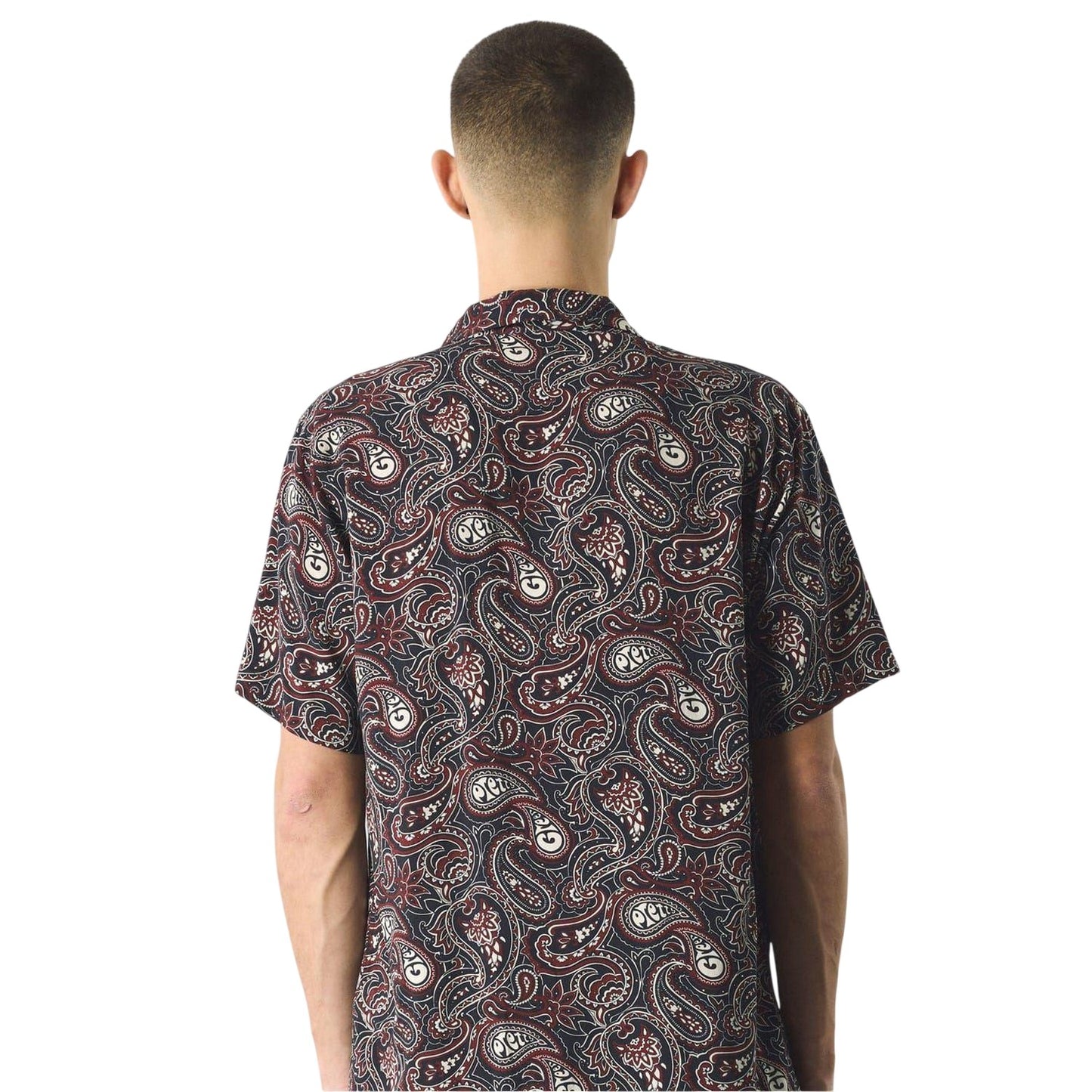 Black-Multicoloured - Back - Pretty Green Mens Paisley Regular Short-Sleeved Shirt