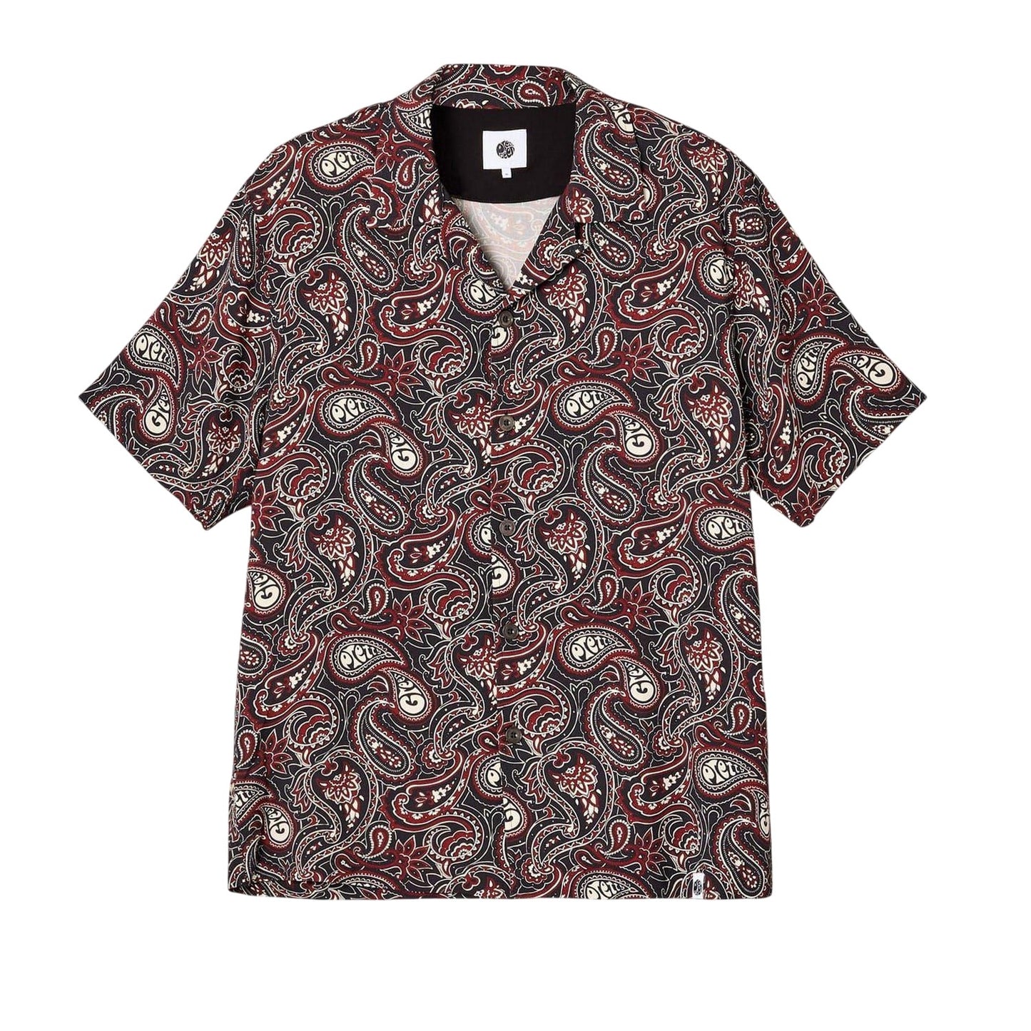 Black-Multicoloured - Front - Pretty Green Mens Paisley Regular Short-Sleeved Shirt