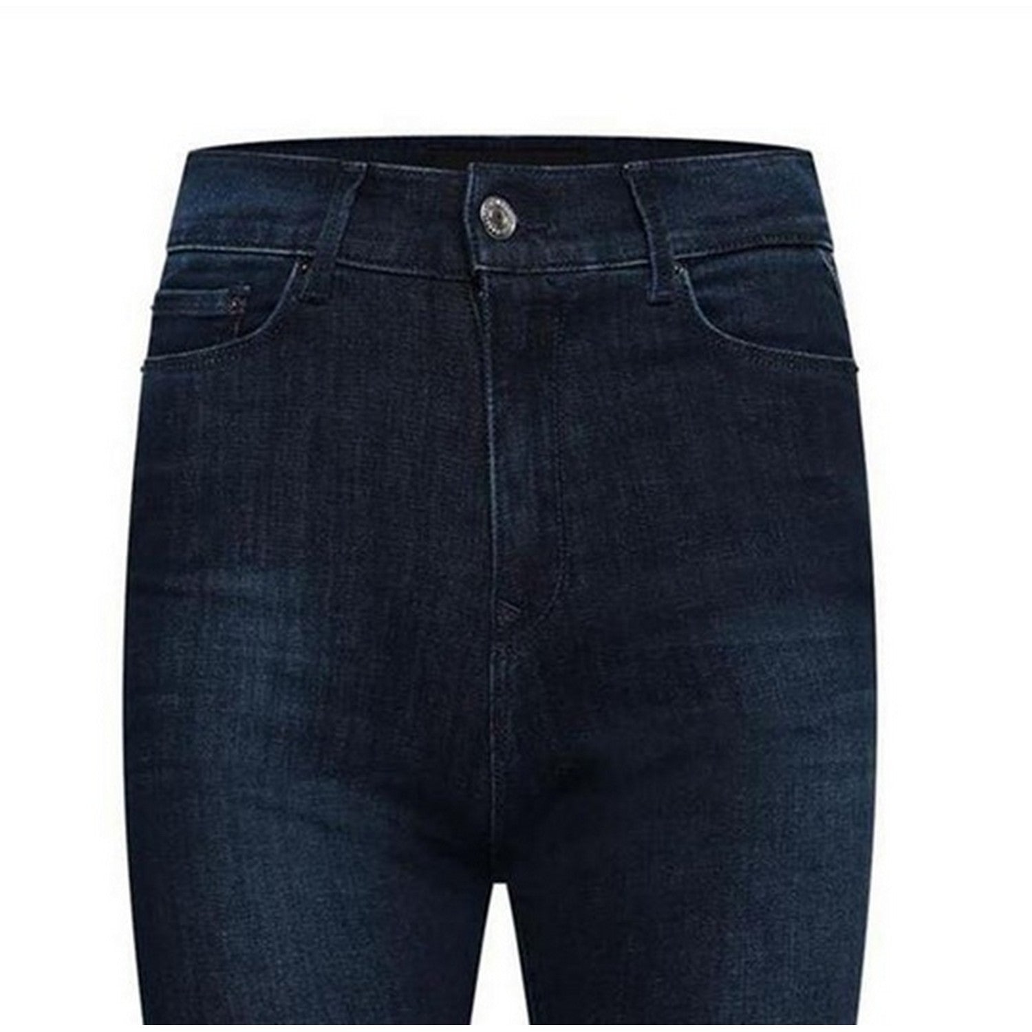 Blue - Side - Replay Womens-Ladies Cotton Denim Slim Jeans