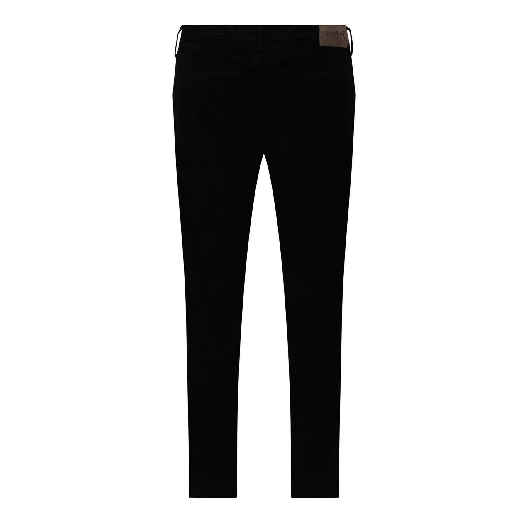 Black - Back - Replay Mens Anbass Cotton Slim Jeans