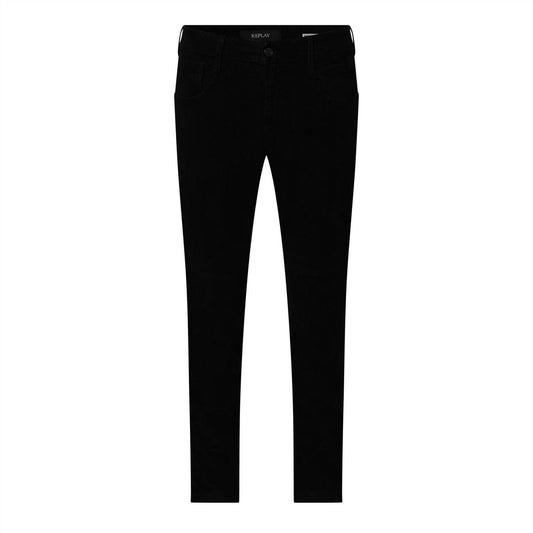 Black - Front - Replay Mens Anbass Cotton Slim Jeans