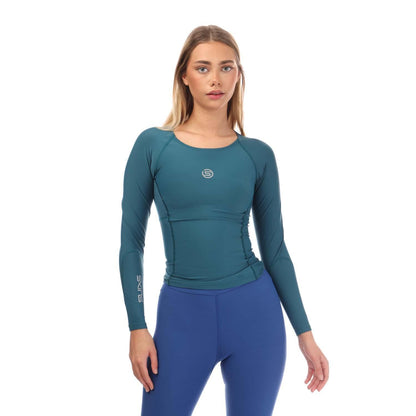 Teal - Front - Skins Womens-Ladies Series-3 Long-Sleeved Top