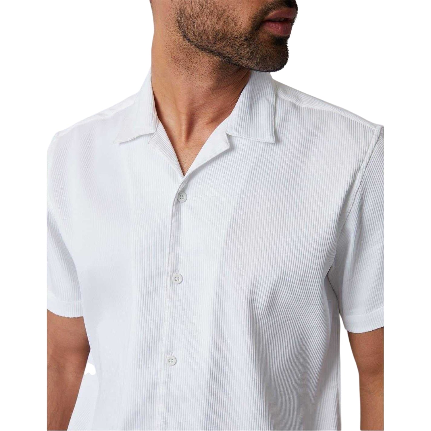 White - Side - Threadbare Mens Birger Regular Short-Sleeved Shirt