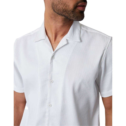 White - Side - Threadbare Mens Birger Regular Short-Sleeved Shirt