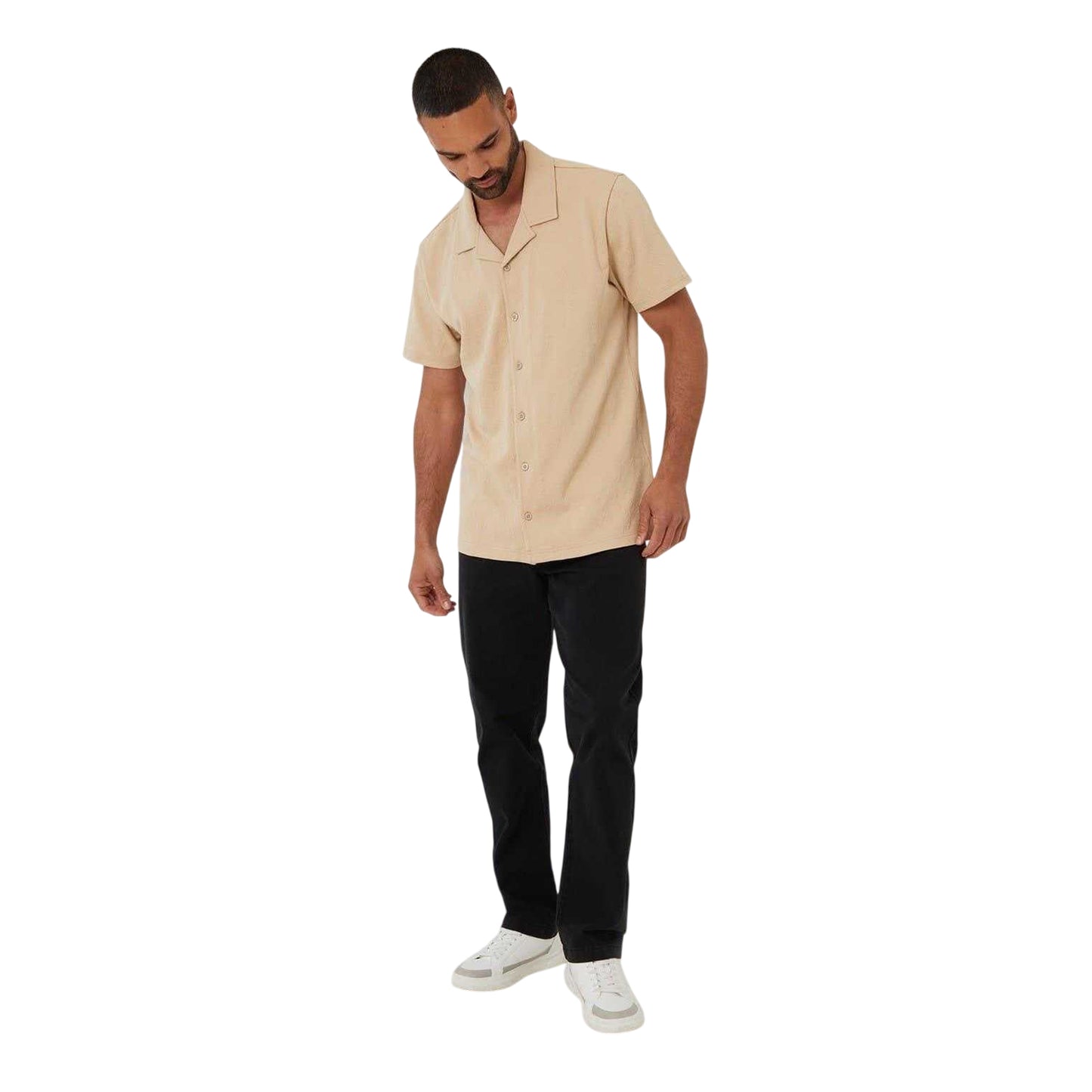 Stone - Lifestyle - Threadbare Mens Darvel Short-Sleeved Shirt