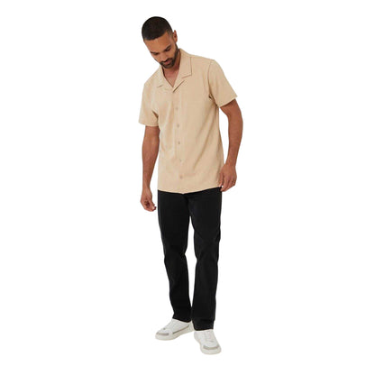 Stone - Lifestyle - Threadbare Mens Darvel Short-Sleeved Shirt