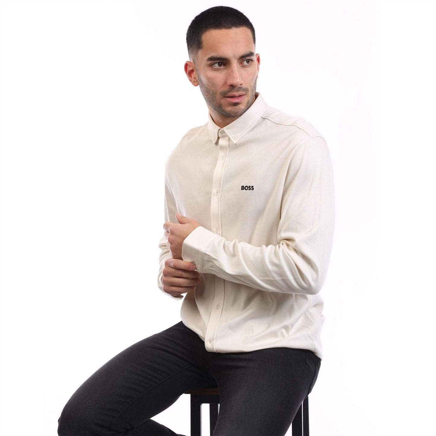 White - Lifestyle - Boss Mens Motion Regular Shirt