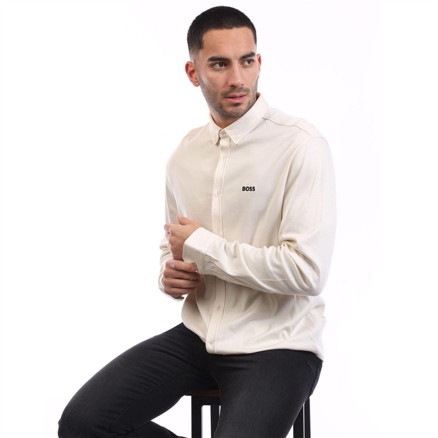 White - Lifestyle - Boss Mens Motion Regular Shirt