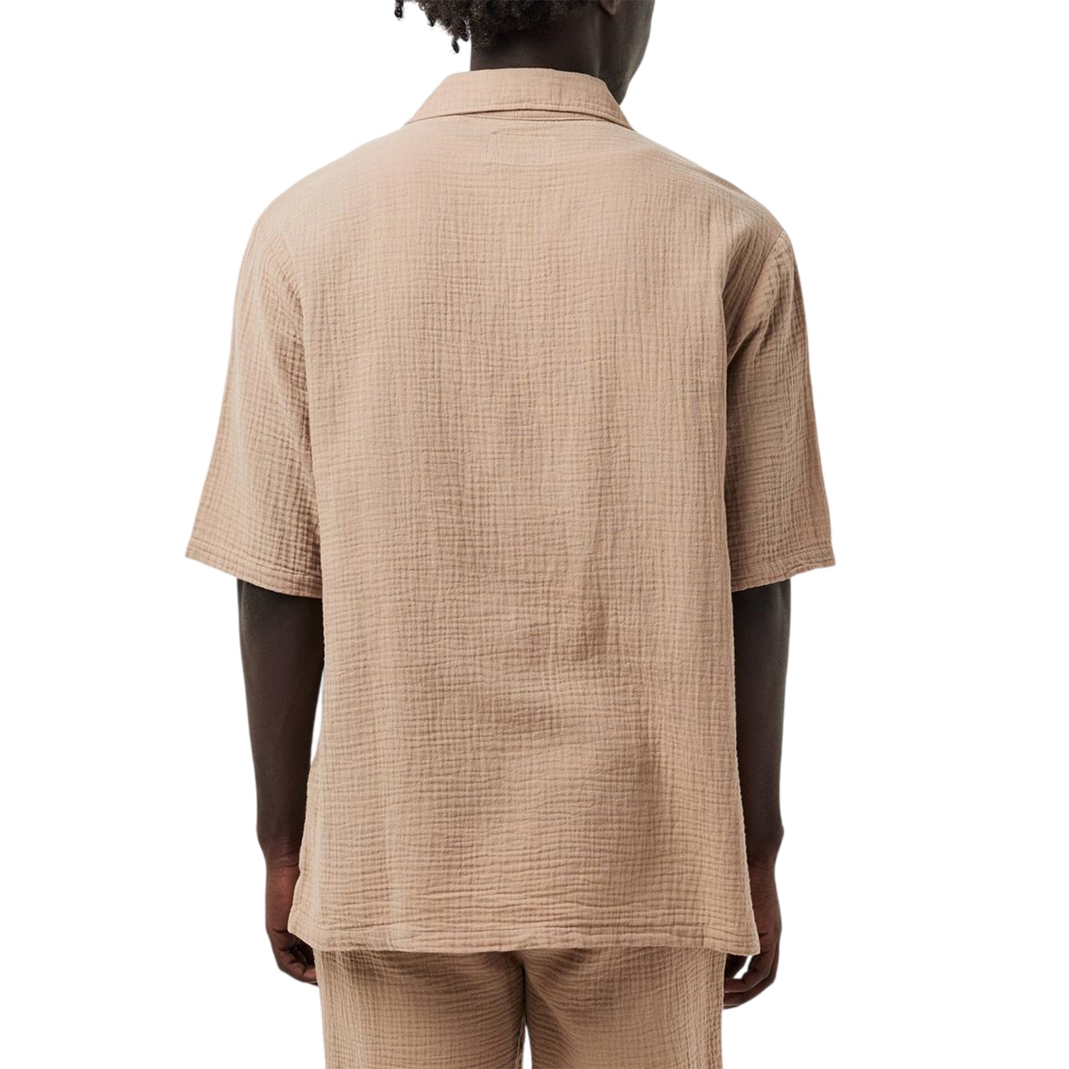 Warm Beige - Pack Shot - Albam Mens Crinkle Relaxed Fit Shirt